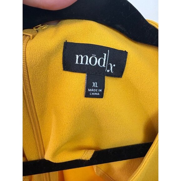 Mod X Women's Sunflower Yellow Crepe Texture Sleeveless Wide Leg Jumpsuit Size X - Picture 10 of 11